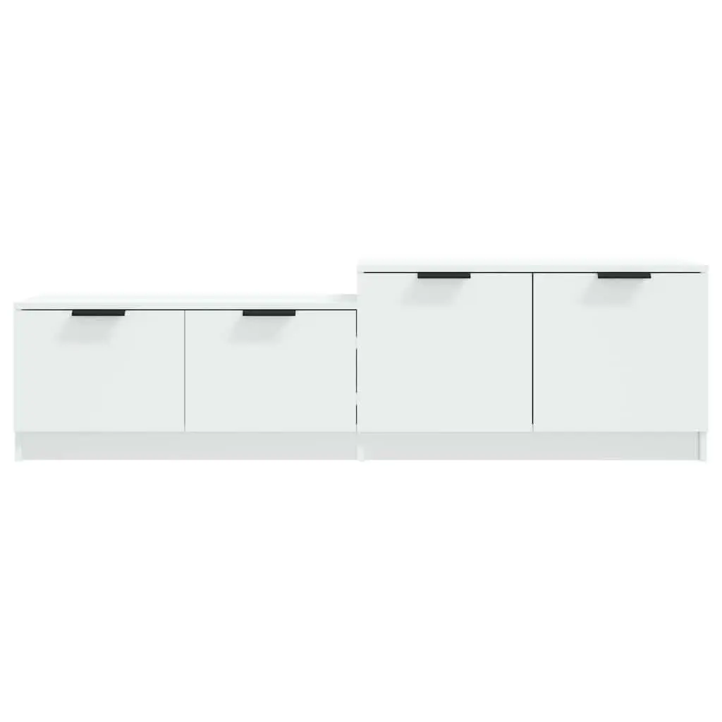 White Engineered Wood TV Cabinet with Storage