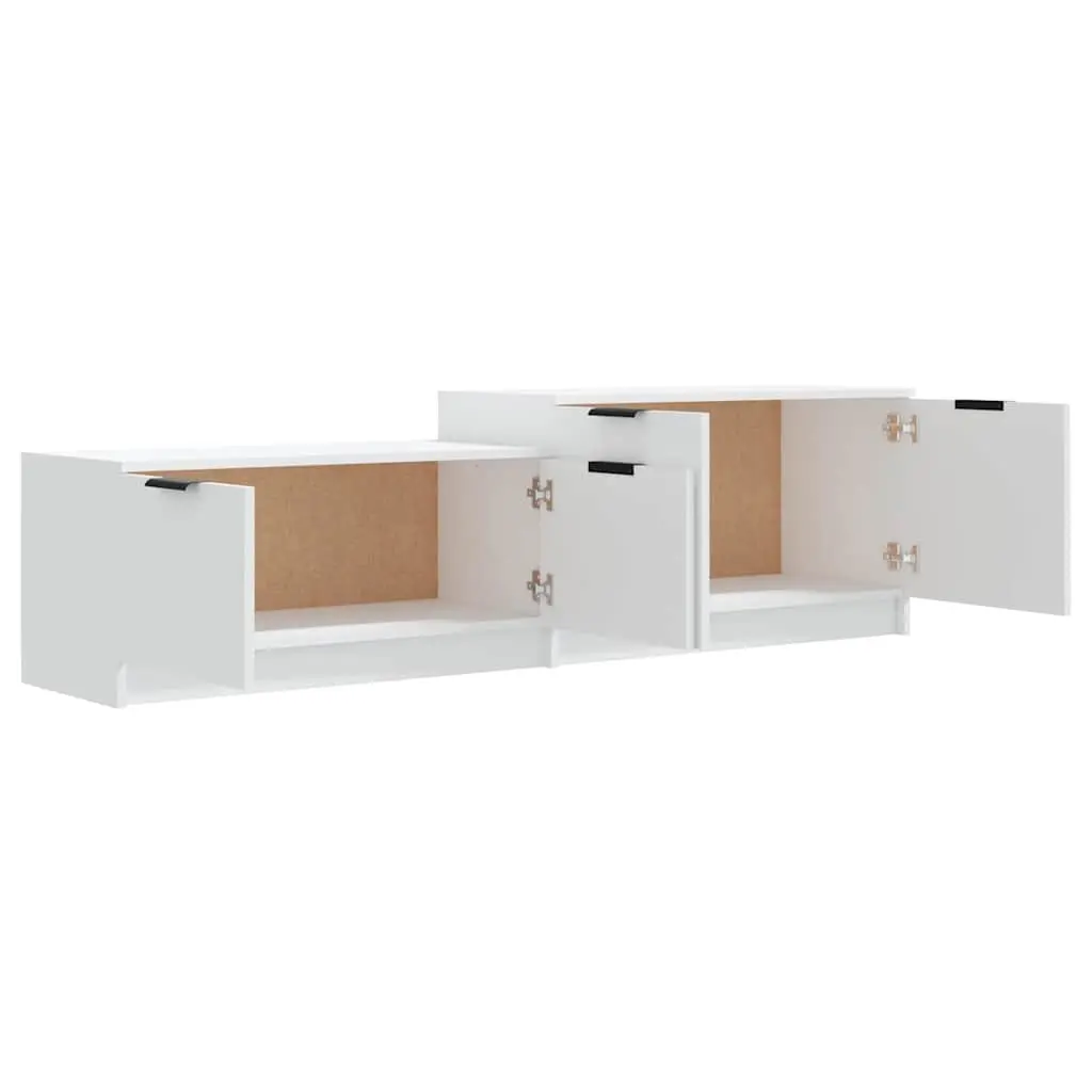White Engineered Wood TV Cabinet with Storage