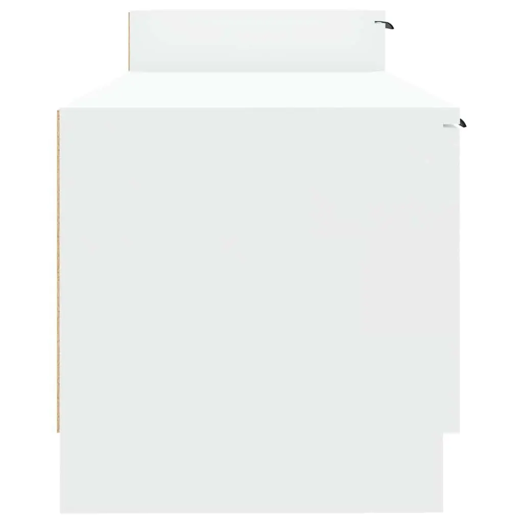 White Engineered Wood TV Cabinet with Storage