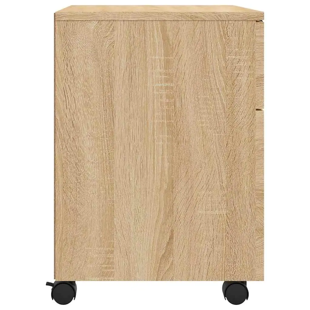 Brown Mobile File Cabinet with Wheels for Easy Storage