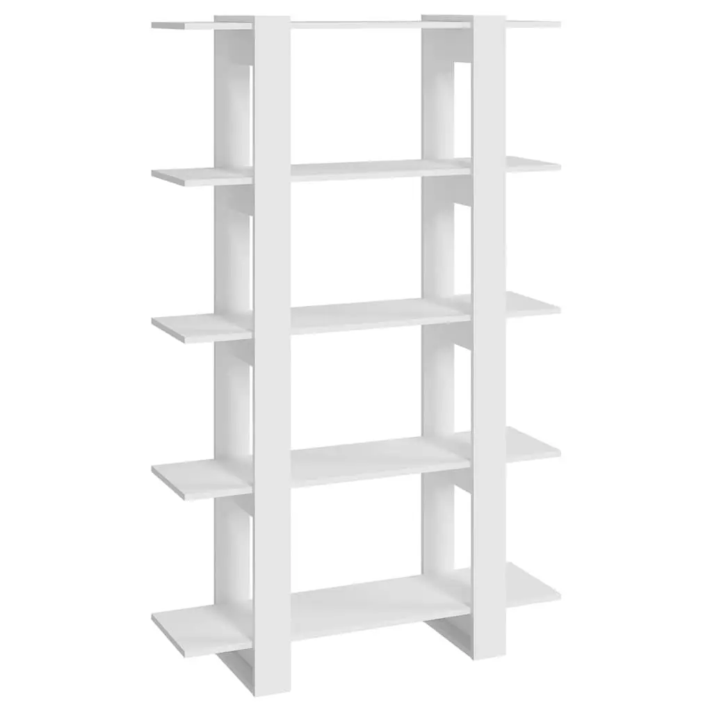 White Book Cabinet Room Divider Shelving Unit 100x30x160cm Storage Organizer