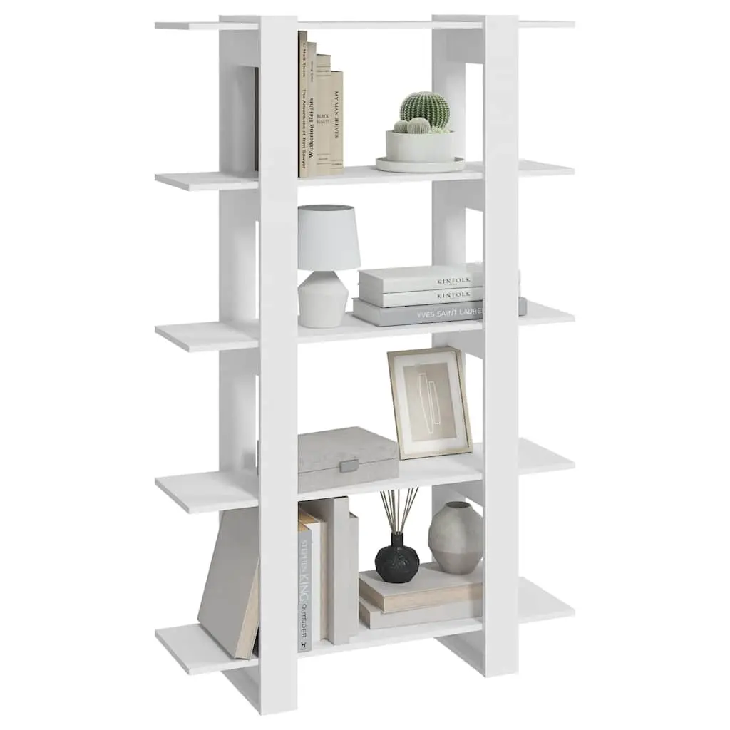 White Book Cabinet Room Divider Shelving Unit 100x30x160cm Storage Organizer