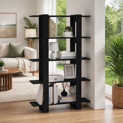 Black Book Cabinet Room Divider for Elegant Storage