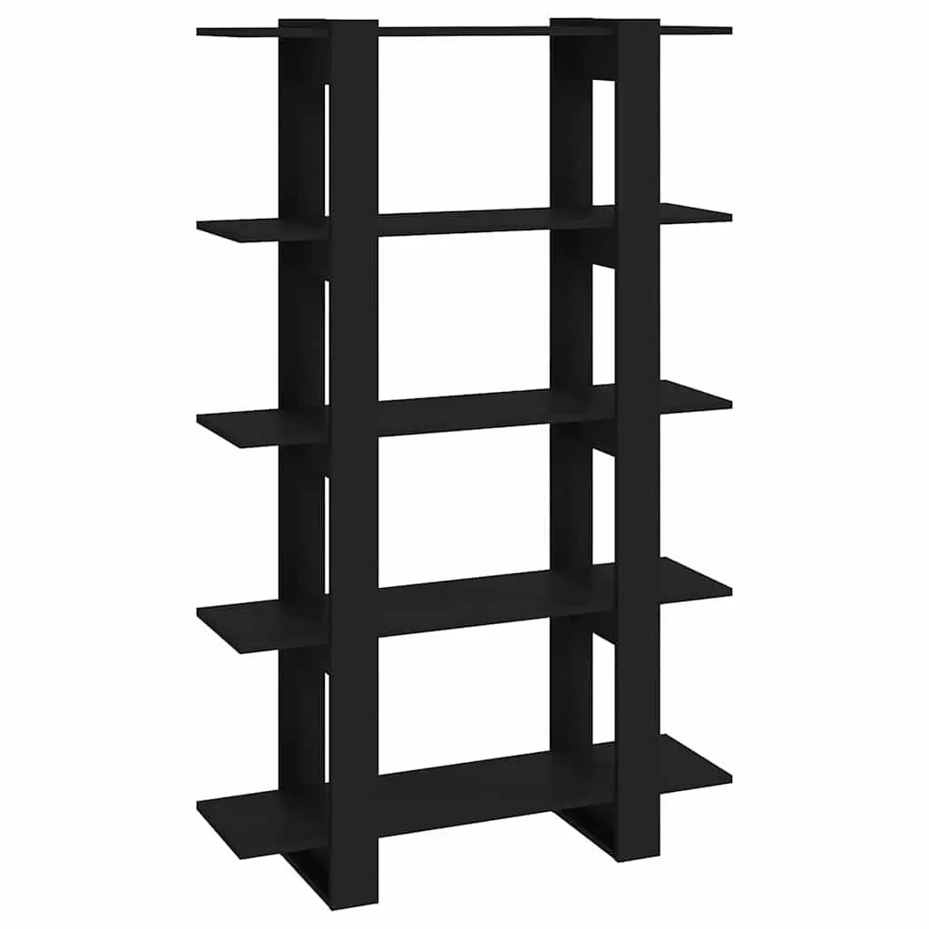 Black Book Cabinet Room Divider Bookshelf Storage Shelving Unit 100x30x160cm