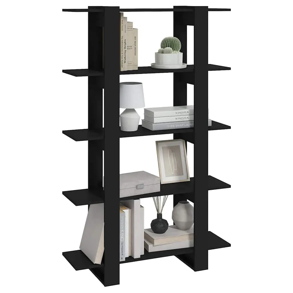 Black Book Cabinet Room Divider Bookshelf Storage Shelving Unit 100x30x160cm