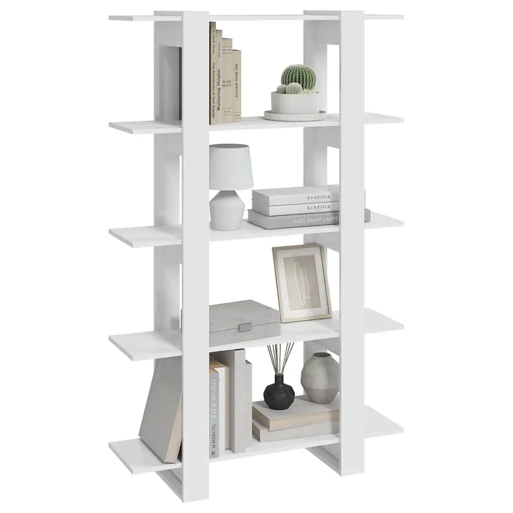 High Gloss White Book Cabinet Room Divider Bookshelf Storage 100x30x160cm