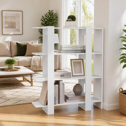 White Book Cabinet and Room Divider for Stylish Storage