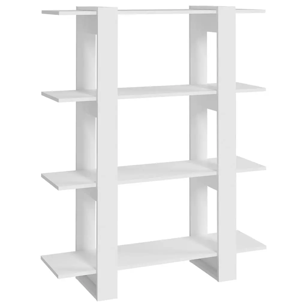 Book Cabinet Room Divider White Shelving Storage Organiser Display Stand Shelf 100W x 30D x 123.5H cm