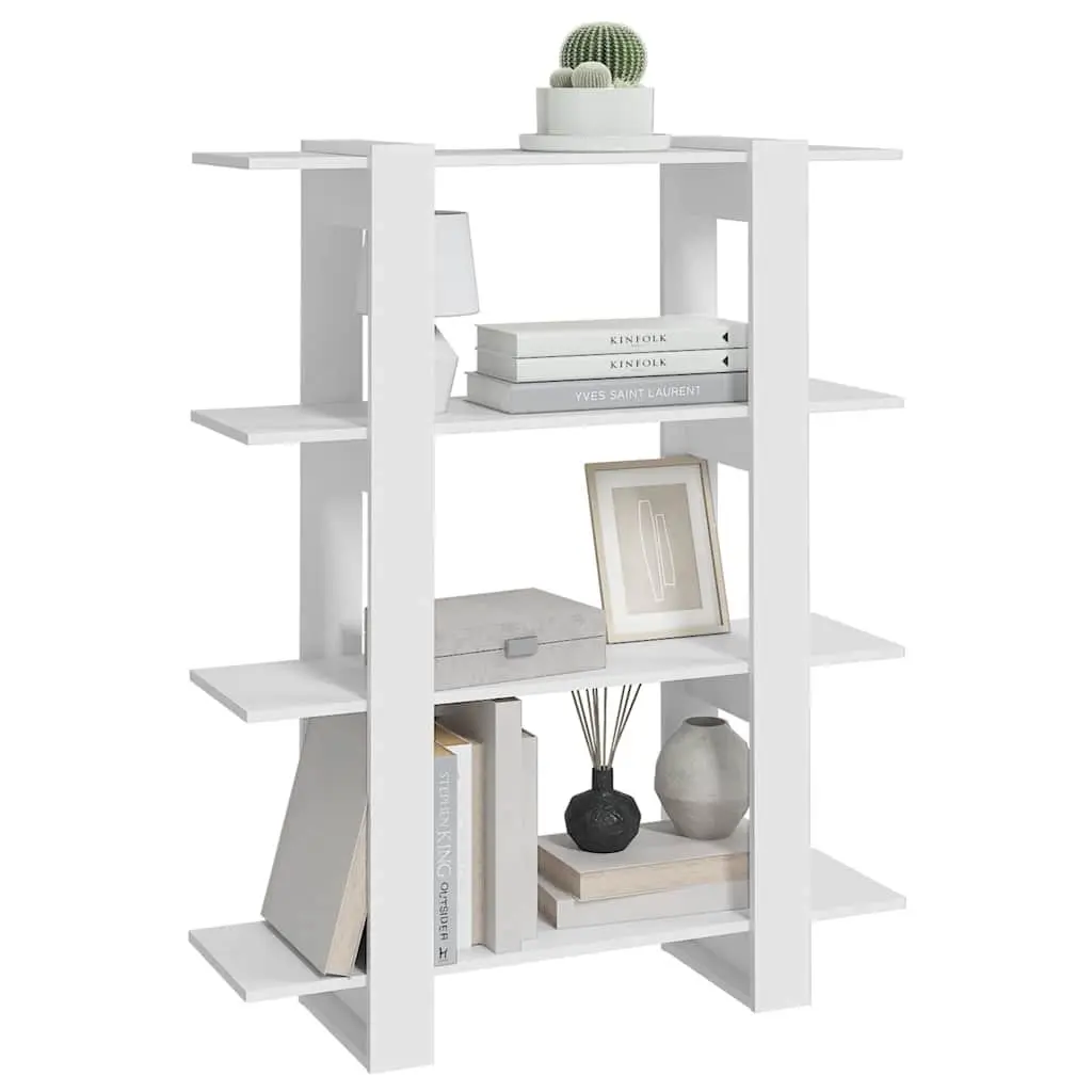 Book Cabinet Room Divider White Shelving Storage Organiser Display Stand Shelf 100W x 30D x 123.5H cm