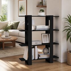 Black Book Cabinet Room Divider and Storage Solution