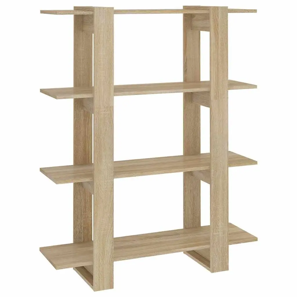 Book Cabinet Room Divider Shelving Unit Storage Bookcase Sonoma Oak Brown 100W x 30D x 123.5H cm