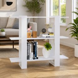 Elegant White Book Cabinet and Room Divider