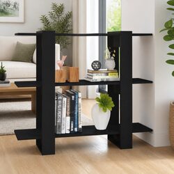 Black Book Cabinet Room Divider and Storage Unit