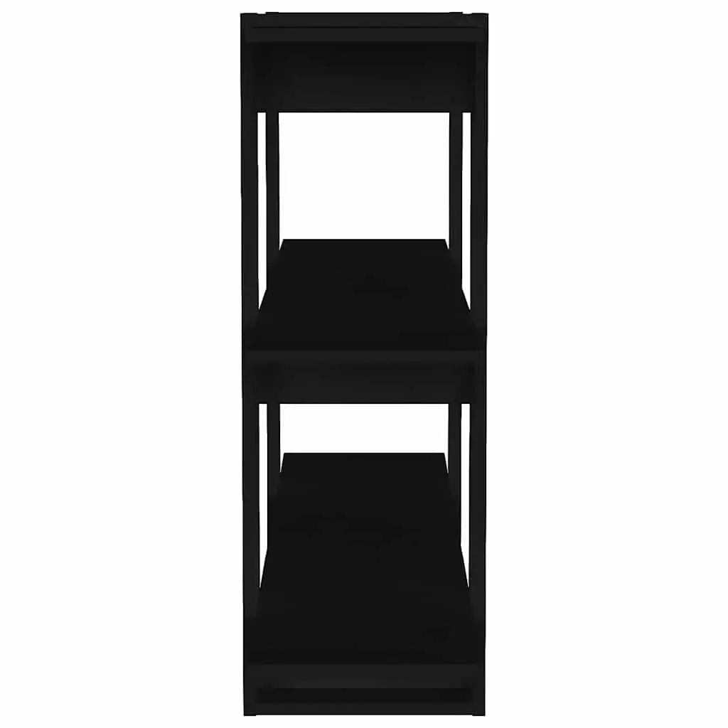 Black Bookshelf Room Divider Storage Unit 100x30x87cm Durable Organizer for Home Furniture
