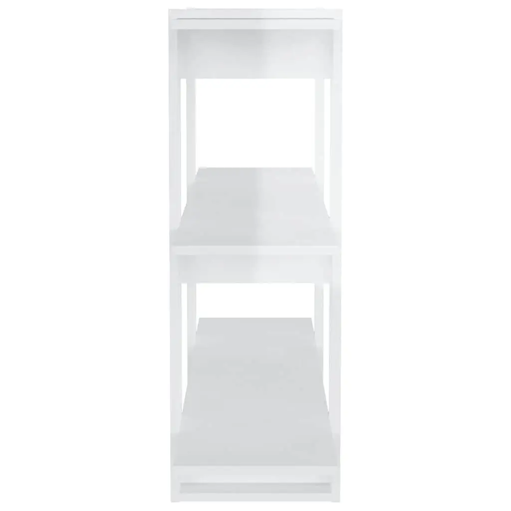 Book Cabinet High Gloss White 100W x 30D x 87H cm Storage Organiser Room Divider