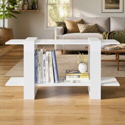 Elegant White Engineered Wood Book Cabinet