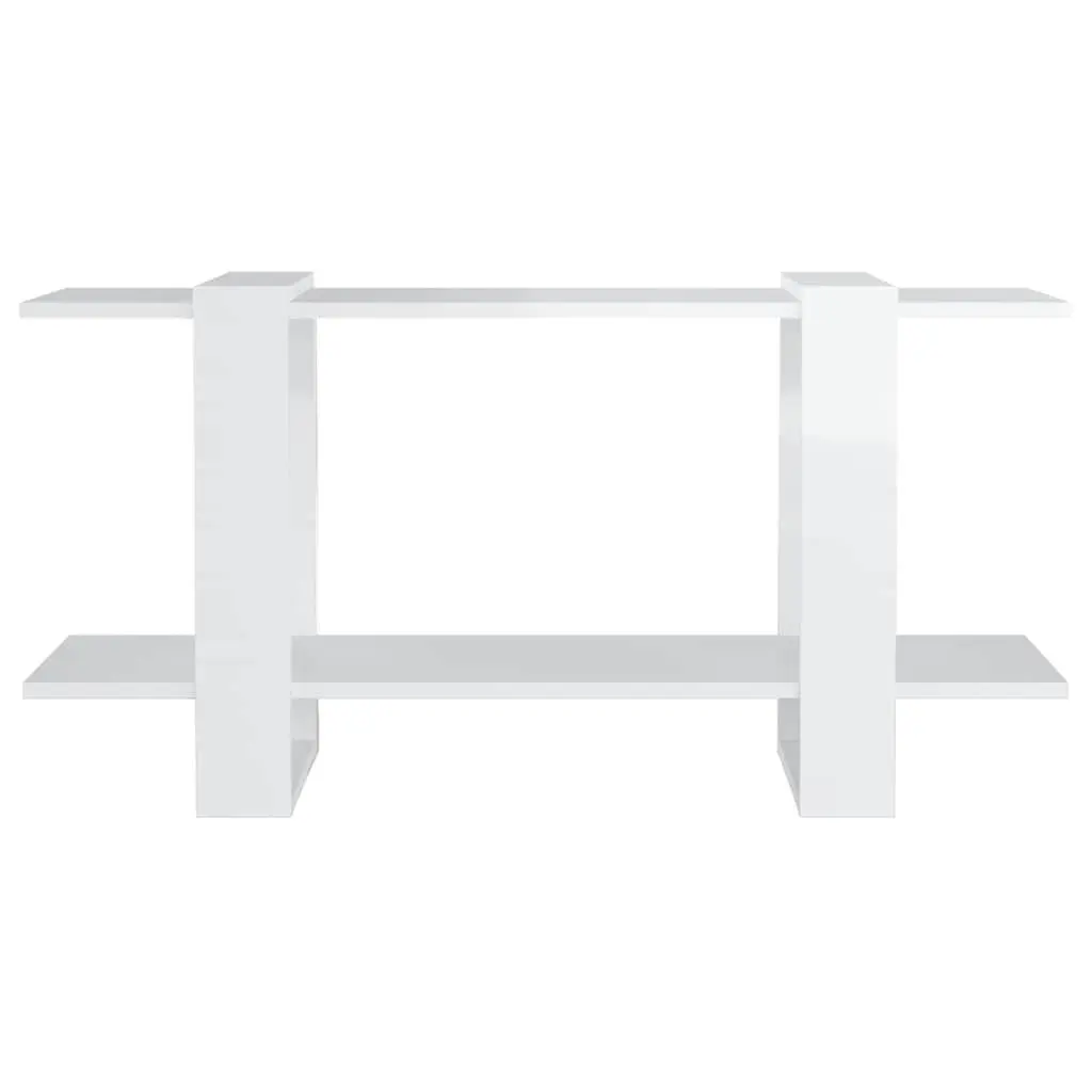 Book Cabinet High Gloss White 100W x 30D x 51H cm Engineered Wood Storage Organiser