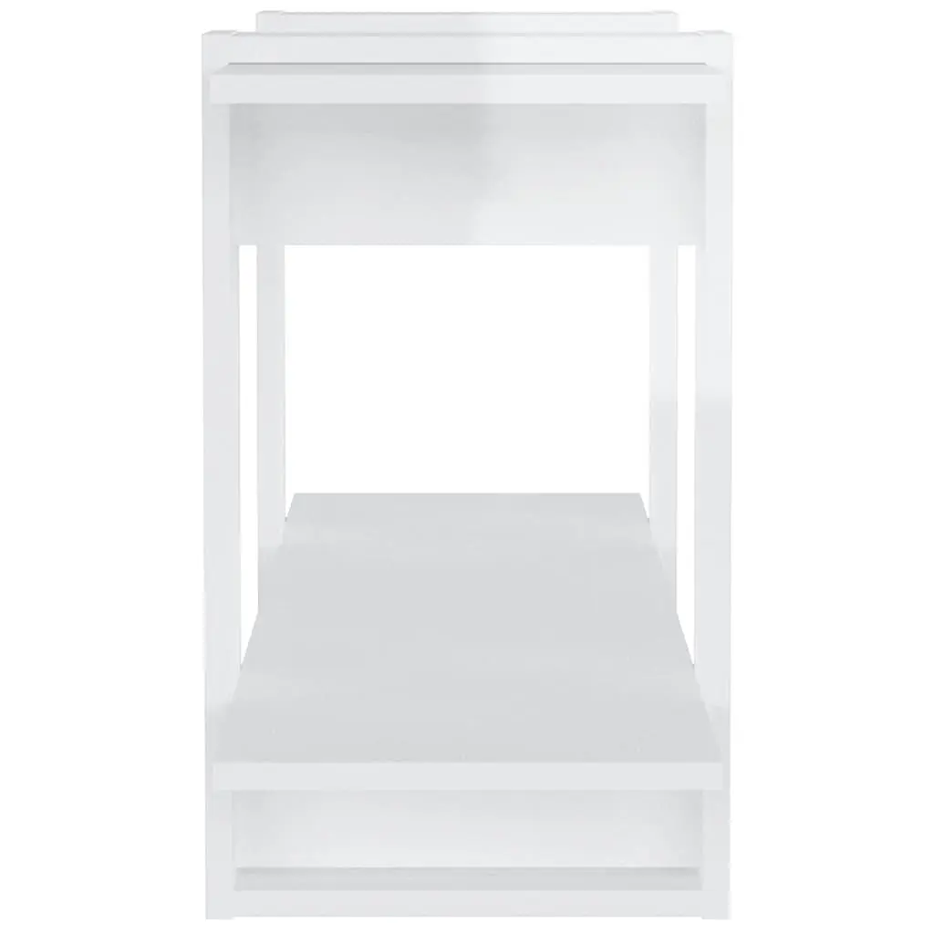Book Cabinet High Gloss White 100W x 30D x 51H cm Engineered Wood Storage Organiser