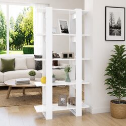White Engineered Wood Book Cabinet Room Divider 80x30x160cm