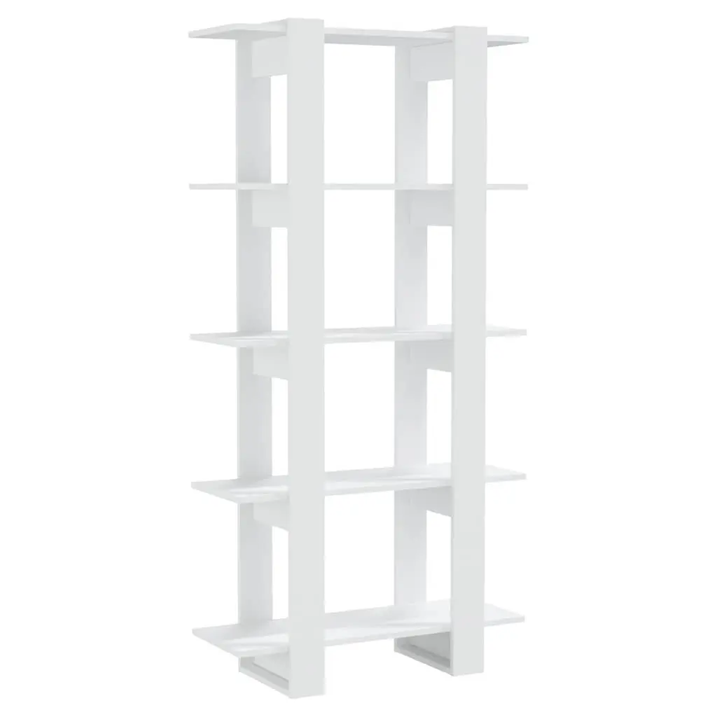 White Engineered Wood Book Cabinet Room Divider 80x30x160cm