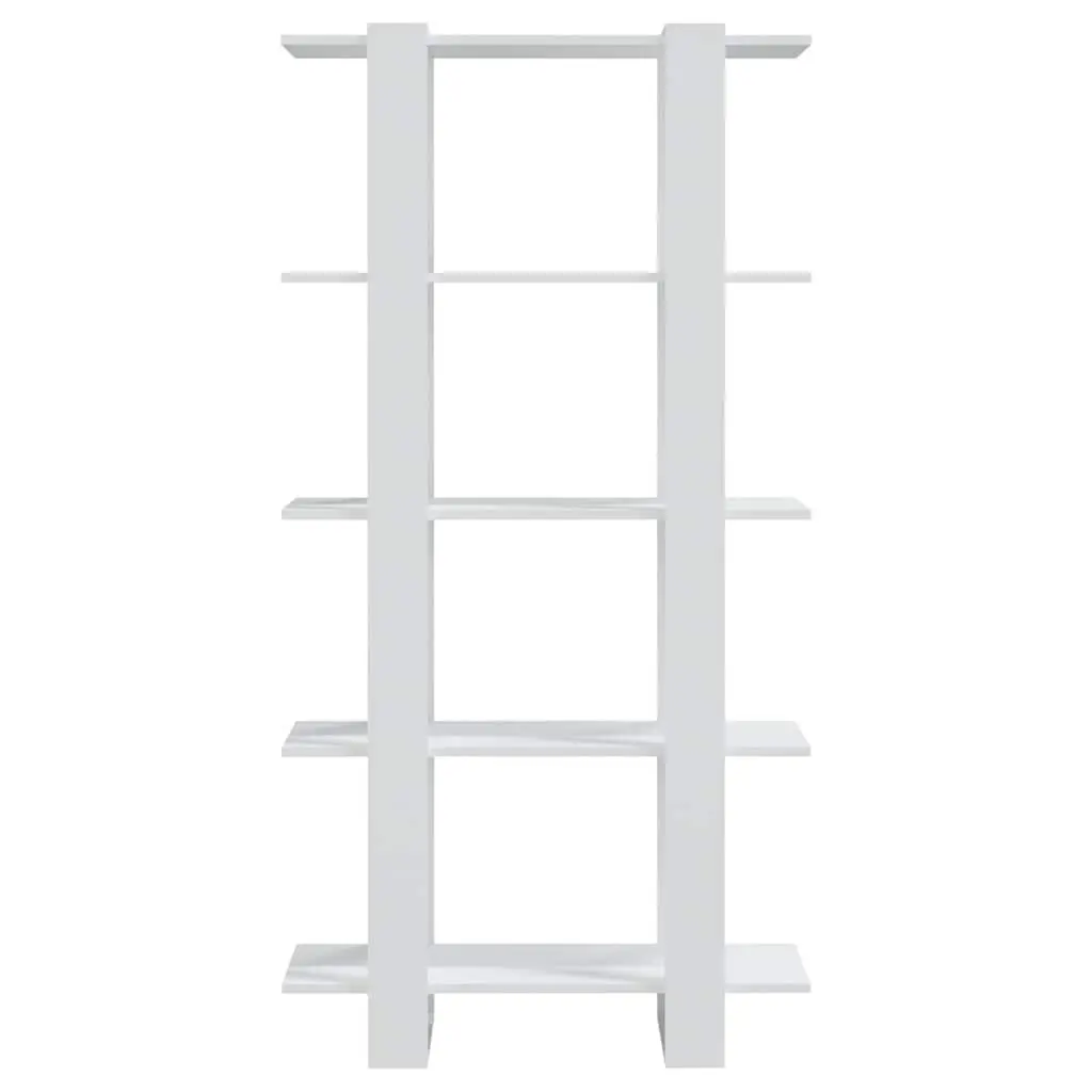 White Engineered Wood Book Cabinet Room Divider 80x30x160cm