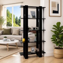 Elegant Black Book Cabinet and Room Divider
