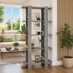Grey Engineered Wood Book Cabinet Room Divider