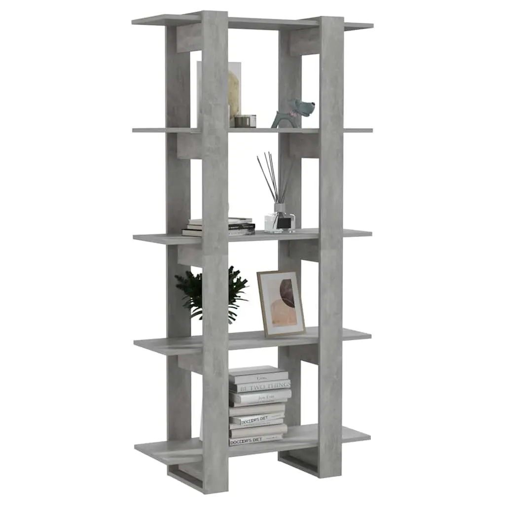 Grey Engineered Wood Book Cabinet Room Divider