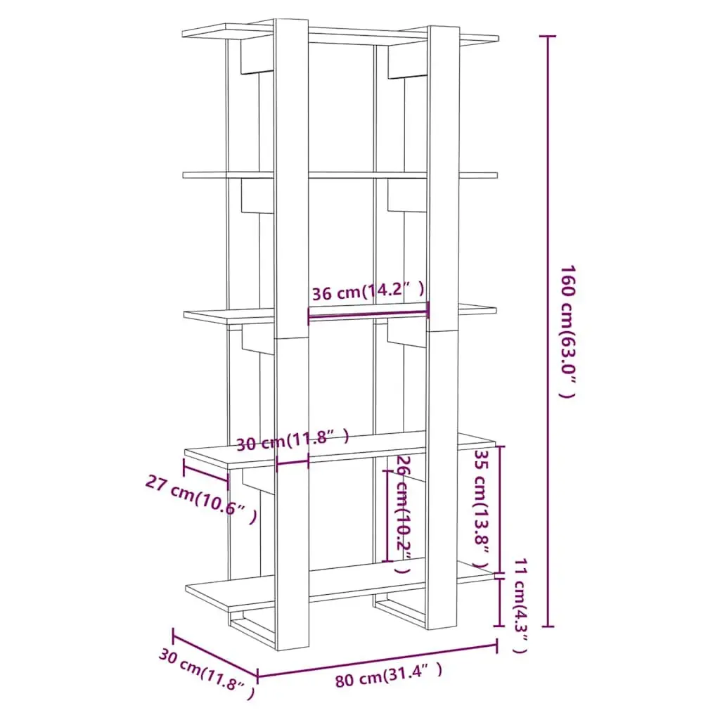 Grey Engineered Wood Book Cabinet Room Divider