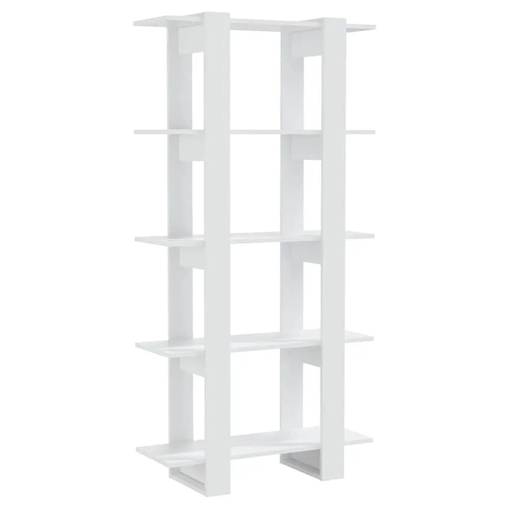 Book Cabinet High Gloss White 80x30x160cm Engineered Wood Room Divider Bookshelf
