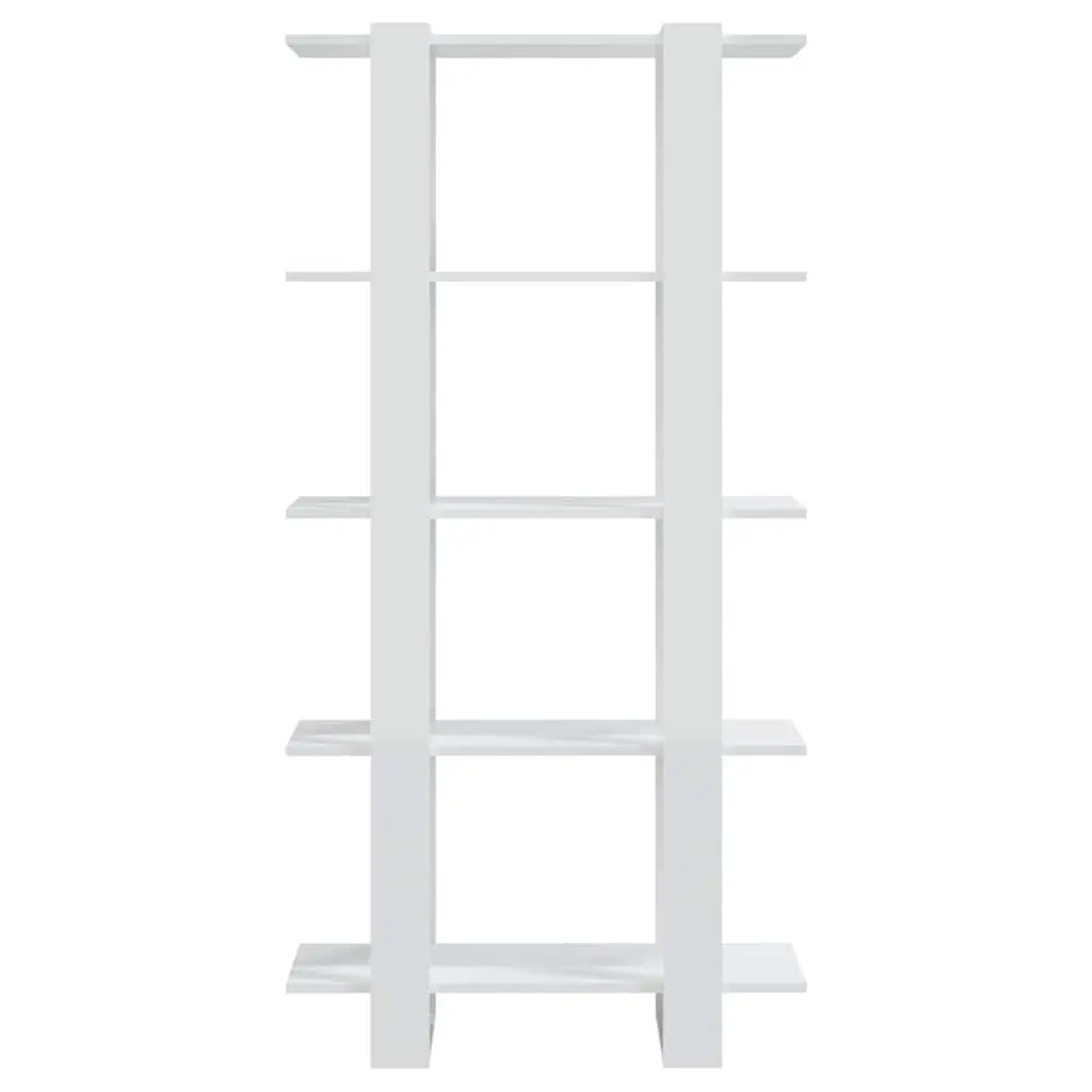 Book Cabinet High Gloss White 80x30x160cm Engineered Wood Room Divider Bookshelf