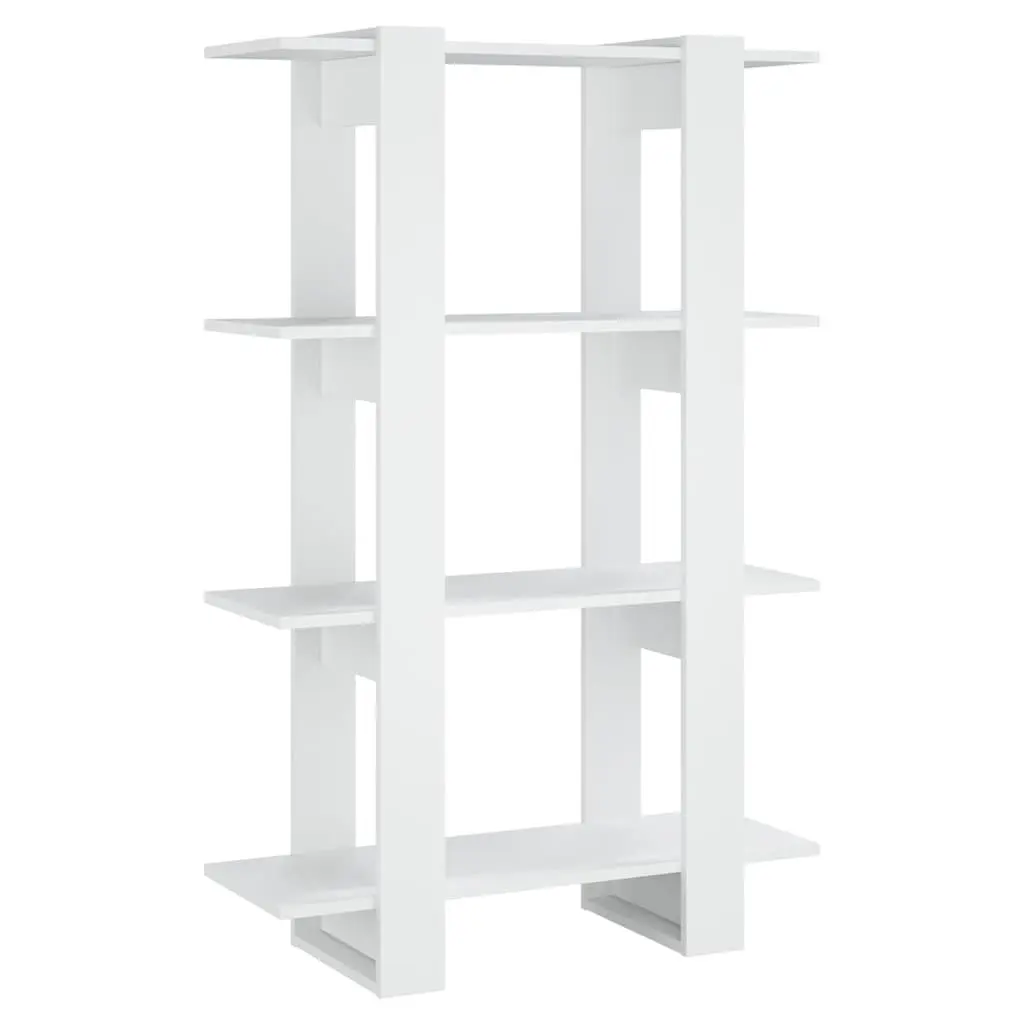 Wooden Book Cabinet White Room Divider Shelving Unit Storage Organiser 80W x 30D x 123.5H cm