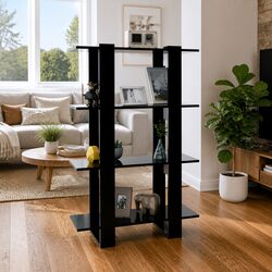 Charming Black Wooden Book Cabinet for Organized Spaces