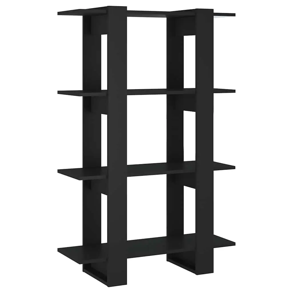 Wooden Book Shelf Room Divider Storage Organizer Black 80cm Wide 30cm Deep 123.5cm High