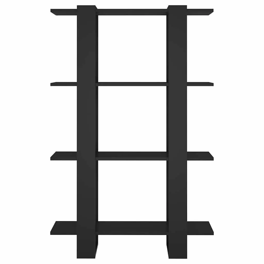 Wooden Book Shelf Room Divider Storage Organizer Black 80cm Wide 30cm Deep 123.5cm High
