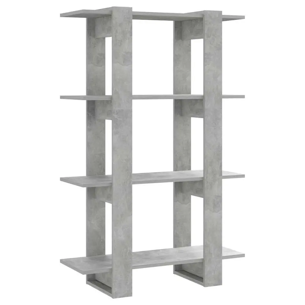 Book Cabinet Grey Wooden Shelving Storage Organiser Standing Shelf