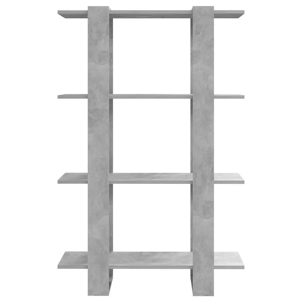 Book Cabinet Grey Wooden Shelving Storage Organiser Standing Shelf