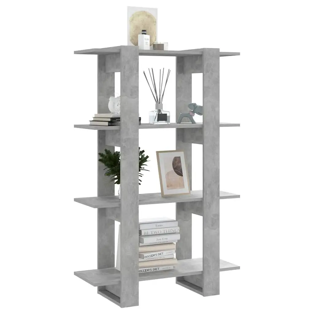 Book Cabinet Grey Wooden Shelving Storage Organiser Standing Shelf