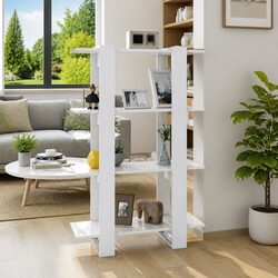 High Gloss White Book Cabinet Room Divider 80x30x123.5cm