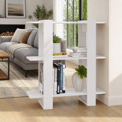 Charming White Wooden Book Cabinet for Storage and Division