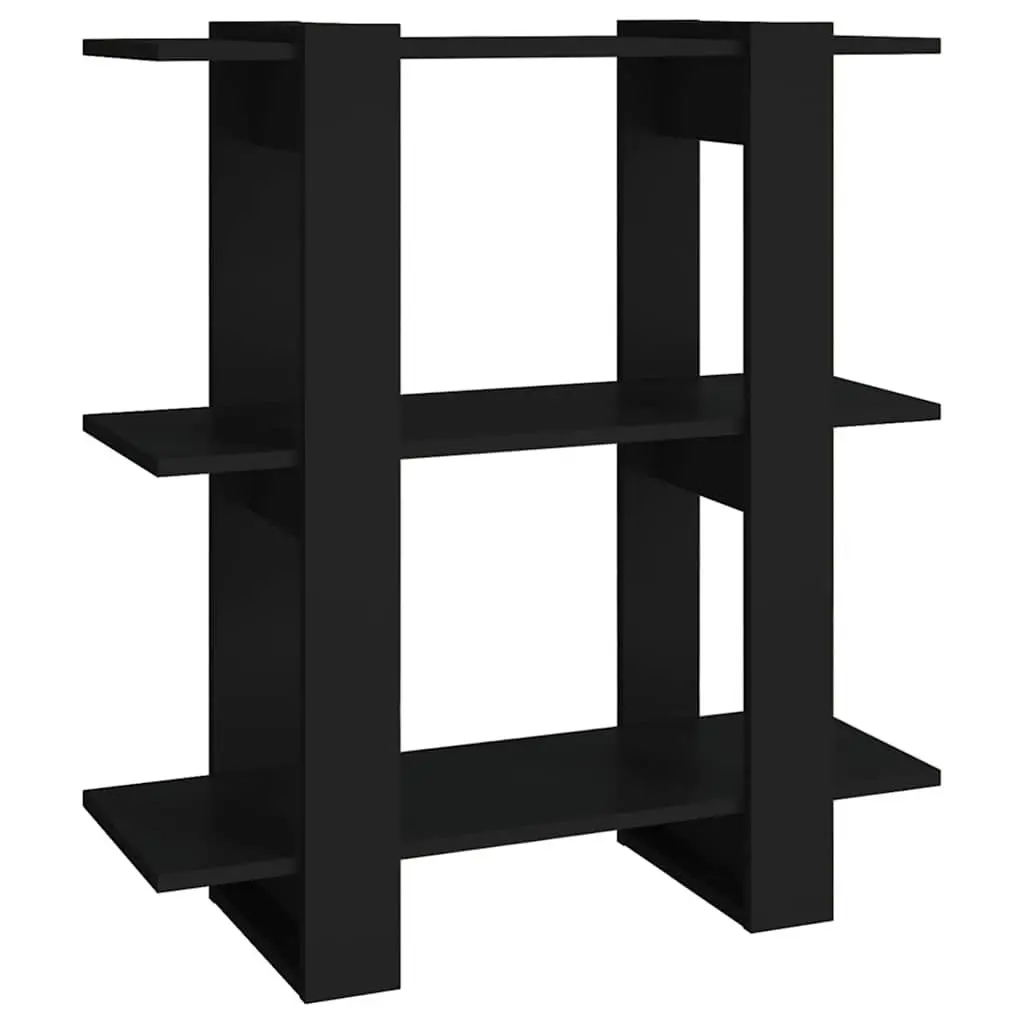 Wooden Bookcase Black Room Divider Storage Unit 80W x 30D x 87H cm