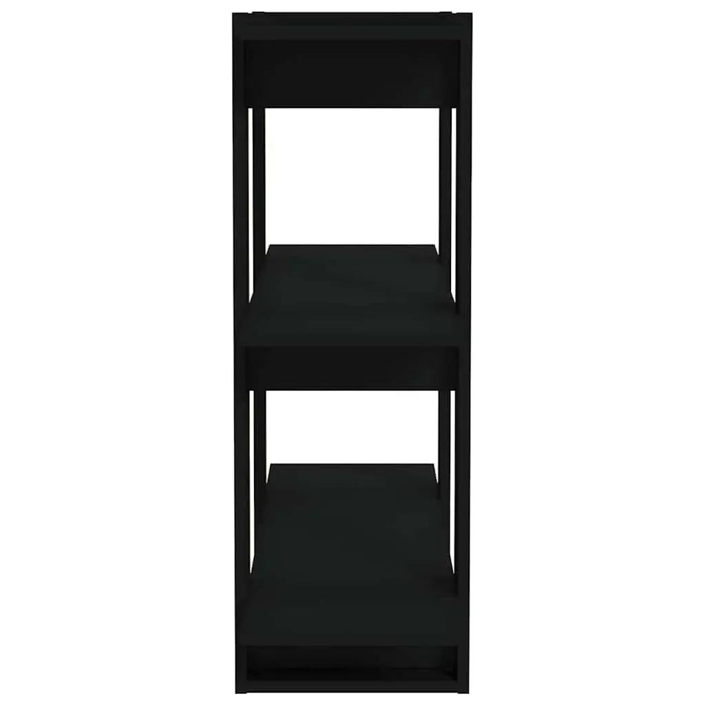 Wooden Bookcase Black Room Divider Storage Unit 80W x 30D x 87H cm