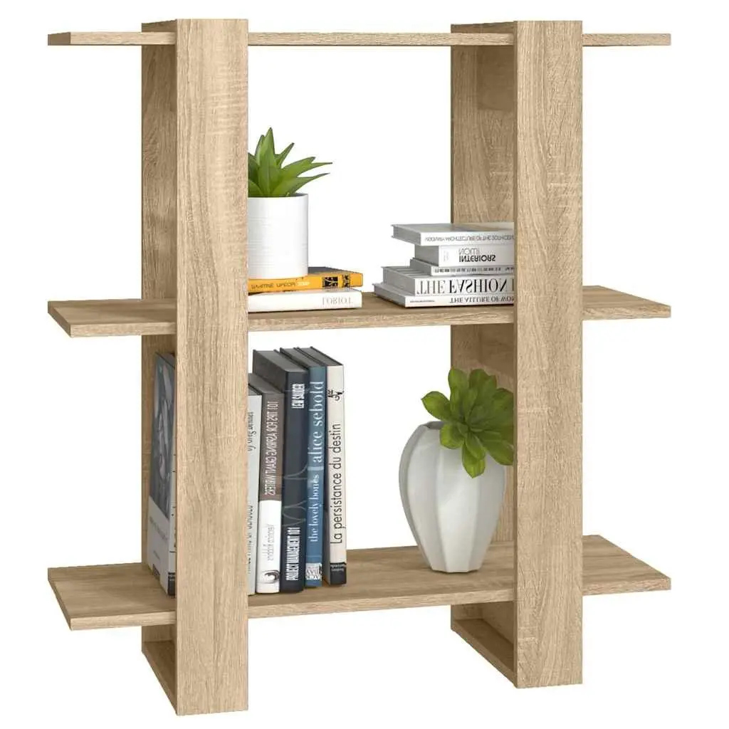 Book Cabinet Room Divider Wooden Shelf Storage Organizer Brown 80 x 30 x 87 cm