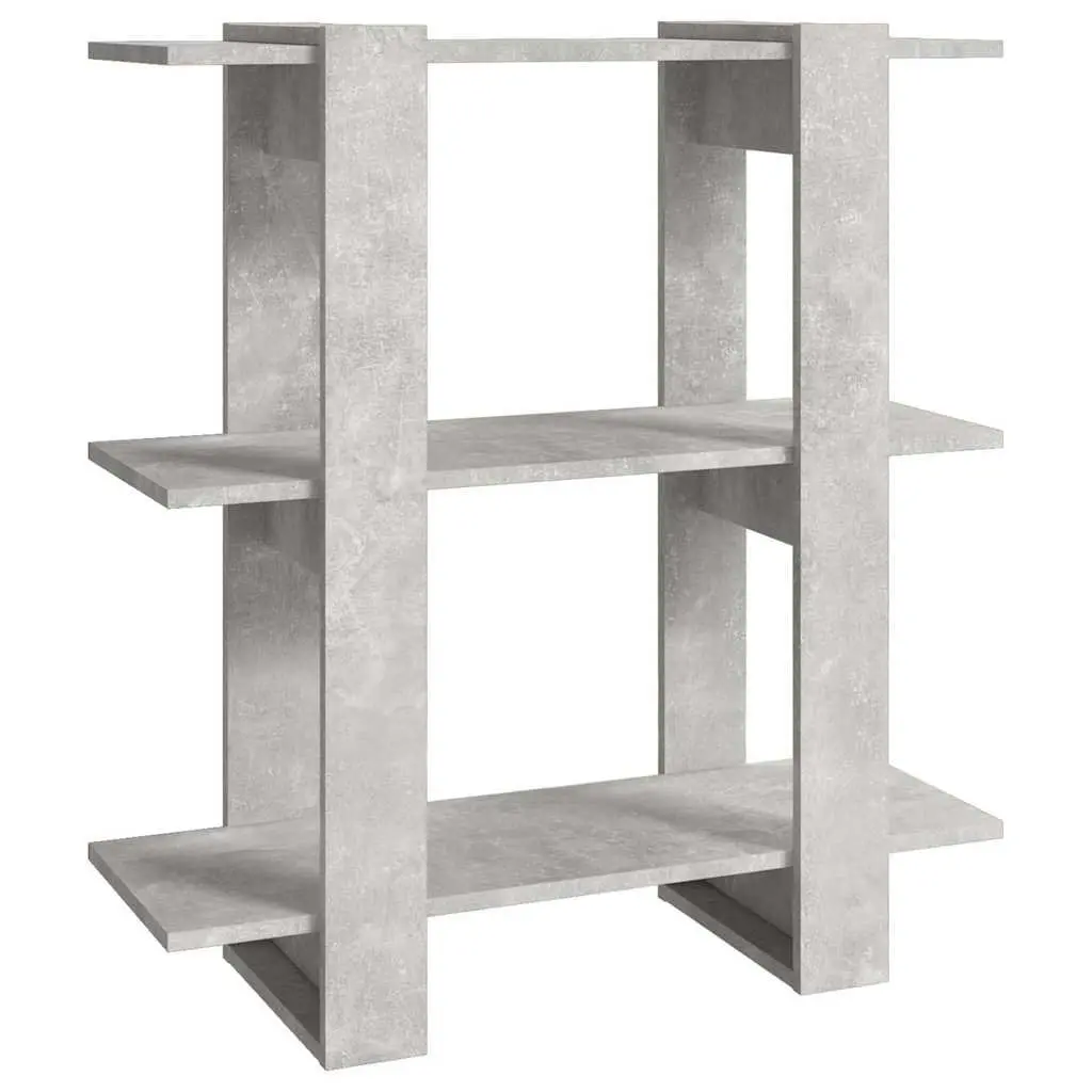 Wooden Storage Unit Room Divider Grey Bookshelf 80x30x87cm