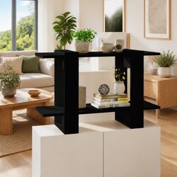 Elegant Black Book Cabinet Room Divider and Storage Unit