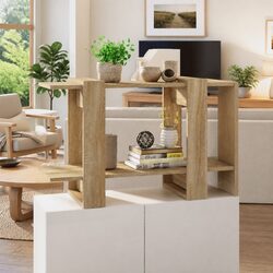 Brown Book Cabinet Room Divider with Shelving Unit