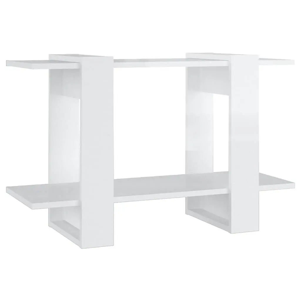 Book Cabinet Room Divider High Gloss White Storage Organizer 80x30x51cm