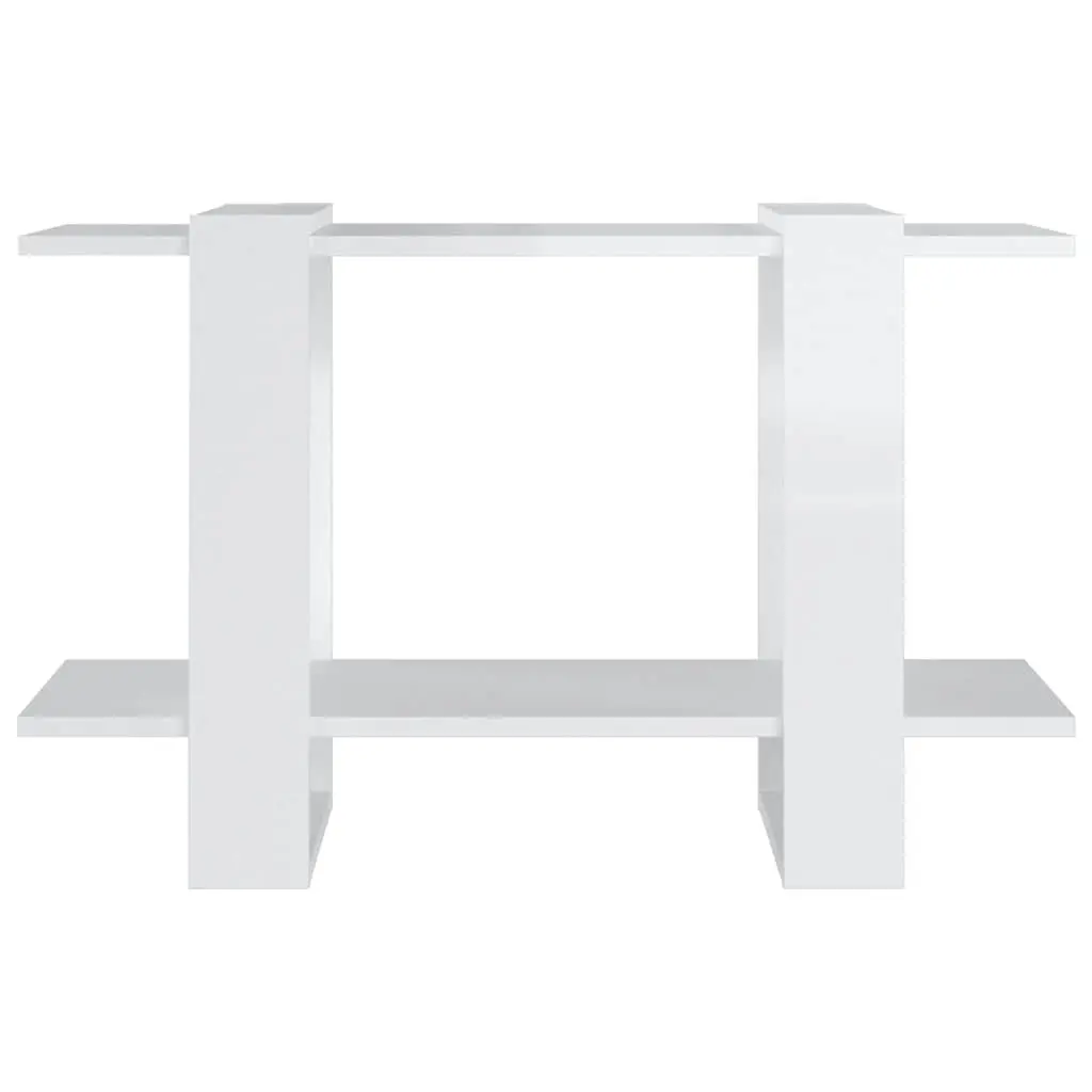 Book Cabinet Room Divider High Gloss White Storage Organizer 80x30x51cm