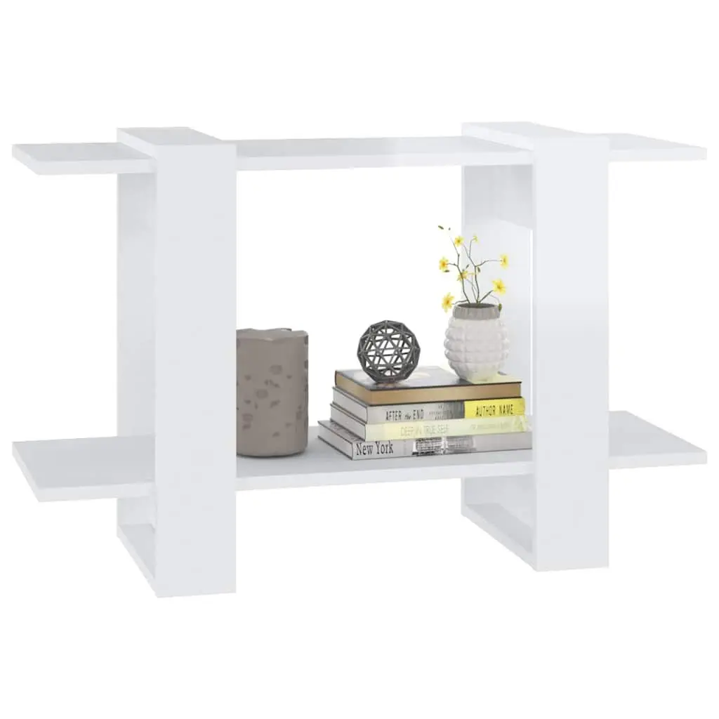 Book Cabinet Room Divider High Gloss White Storage Organizer 80x30x51cm