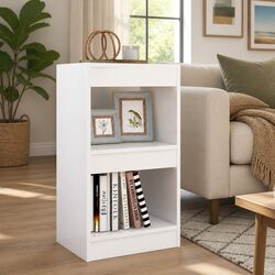 White Book Cabinet Room Divider with Ample Storage